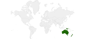 World map highlighting Oceania