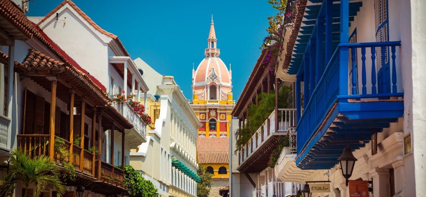 Colourful Colombian street