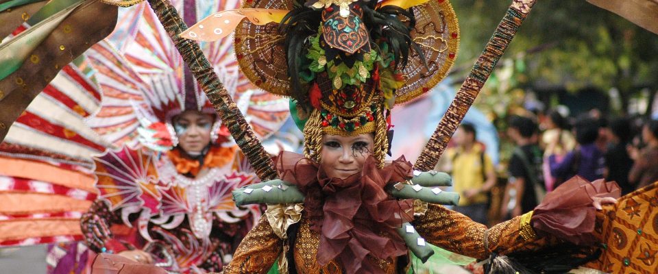 Woman wearing colourful traditional clothing